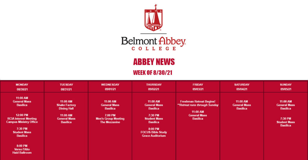 Abbey News Belmont Abbey College — The Hub
